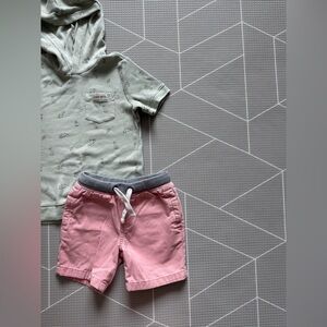 Cat & Jack|Toddler gender neutral set-Pink Shorts & hooded short sleeve top•Dino
